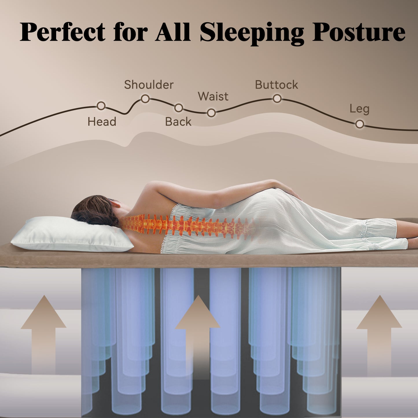 Etto Air Mattress,18 inch Inflatable Airbed Luxury Double High Self Inflation Deflation Queen Air Mattress withUpgraded Built-in Pump, Blow Up Guest Bed for Home Portable Camping Travel,650lb MAX